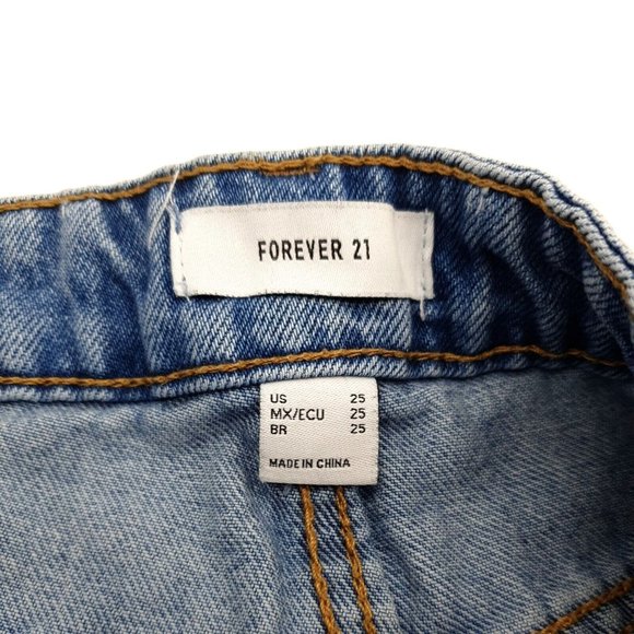 Forever 21 Womens Size 25" to 26" Shorts Denim Booty Cowgirl Biker Button Front - Picture 5 of 9